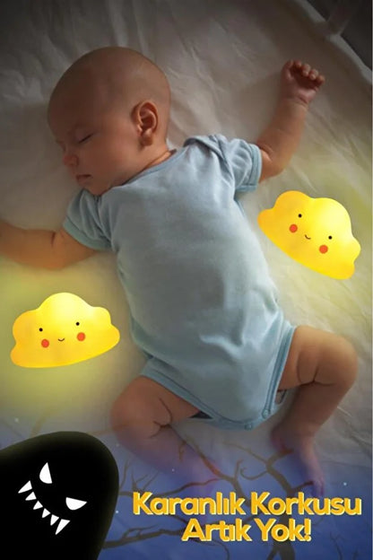 Mutlu Bulutlar Silikon Gece Lambası