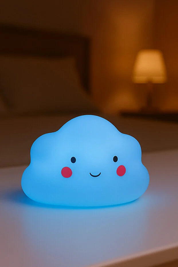Mutlu Bulutlar Silikon Gece Lambası