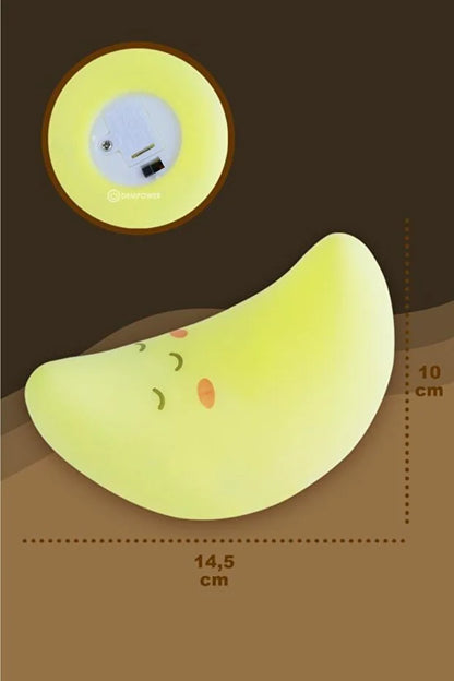 Uykucu Ay Doğal Işıklı Silikon Gece Lambası